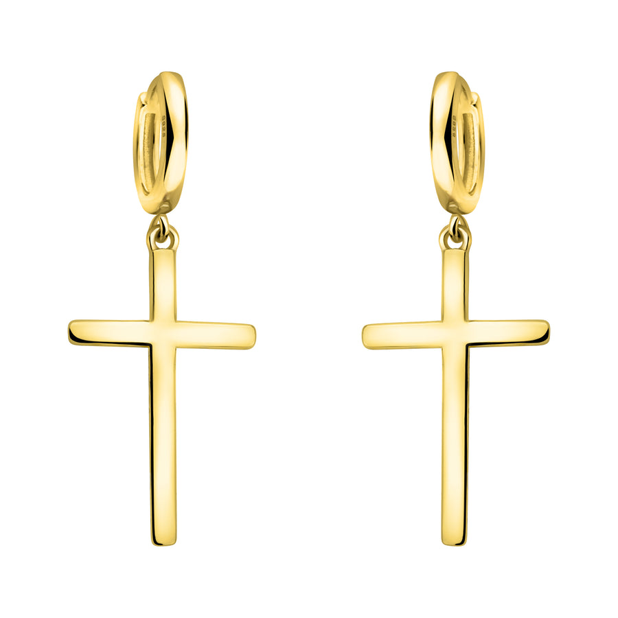 Haupt- und Seitenansicht von Kreuz Ohrhänger in 925 Silber von Sofia Milani - E2055