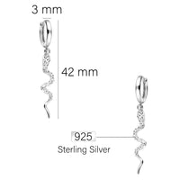 Maßenansicht von Gemusterte Schlange Ohrhänger in 925 Silber von Sofia Milani - E2056