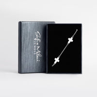 Boxansicht von Kreuz Kugel Kette Ohrhänger in 925 Silber von Sofia Milani - E2062