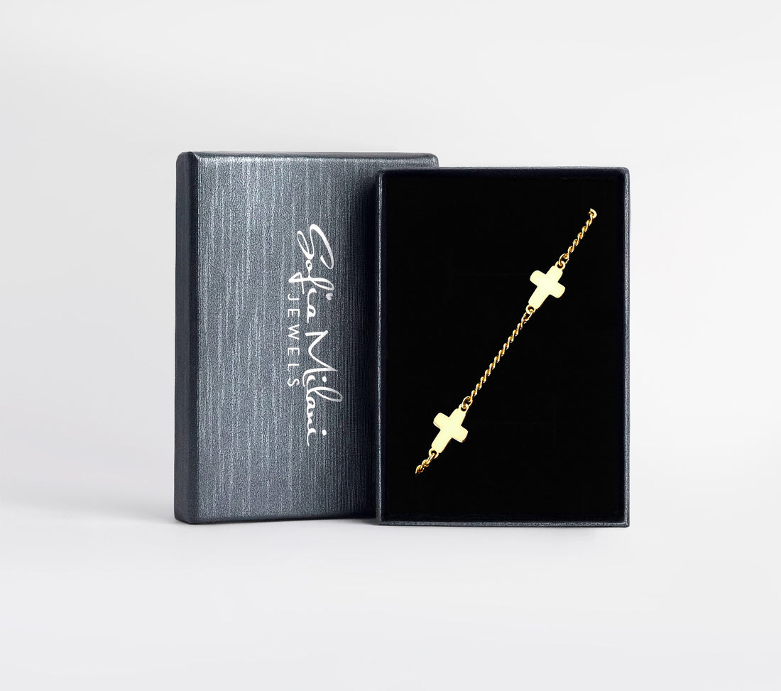 Boxansicht von Kreuz Kugel Kette Ohrhänger in 925 Silber von Sofia Milani - E2063