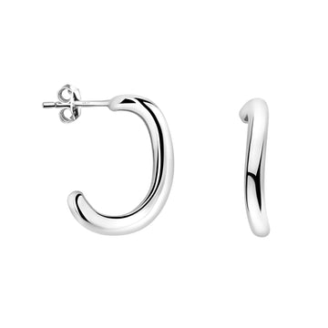 Haupt- und Seitenansicht von Gebogen Ohrstecker in 925 Silber von Sofia Milani - E2064