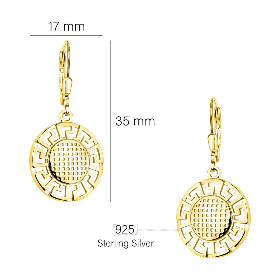 Maßenansicht von Ornamenten Ohrhänger in 925 Silber von Sofia Milani - E2069