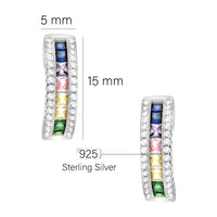 Maßenansicht von Zirkonia Ohrstecker in 925 Silber von Sofia Milani - E2086