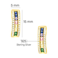 Maßenansicht von Zirkonia Ohrstecker in 925 Silber von Sofia Milani - E2087