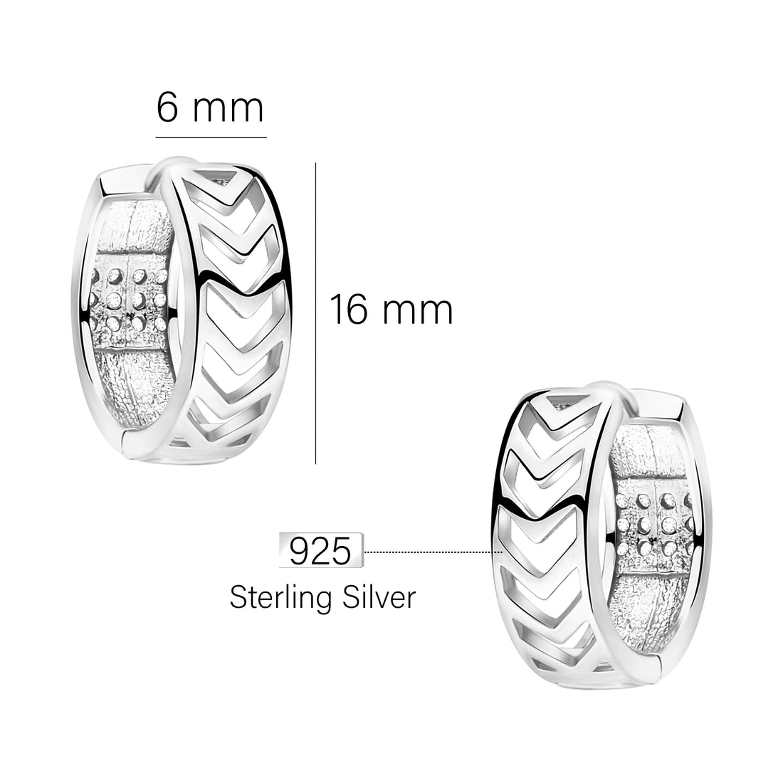 Maßenansicht von Creolen Creolen in 925 Silber von Sofia Milani - E2092