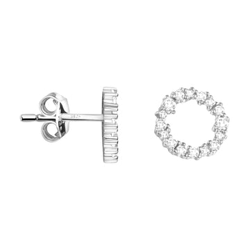 Haupt- und Seitenansicht von Kreis Ohrstecker in 925 Silber von Sofia Milani - E2096