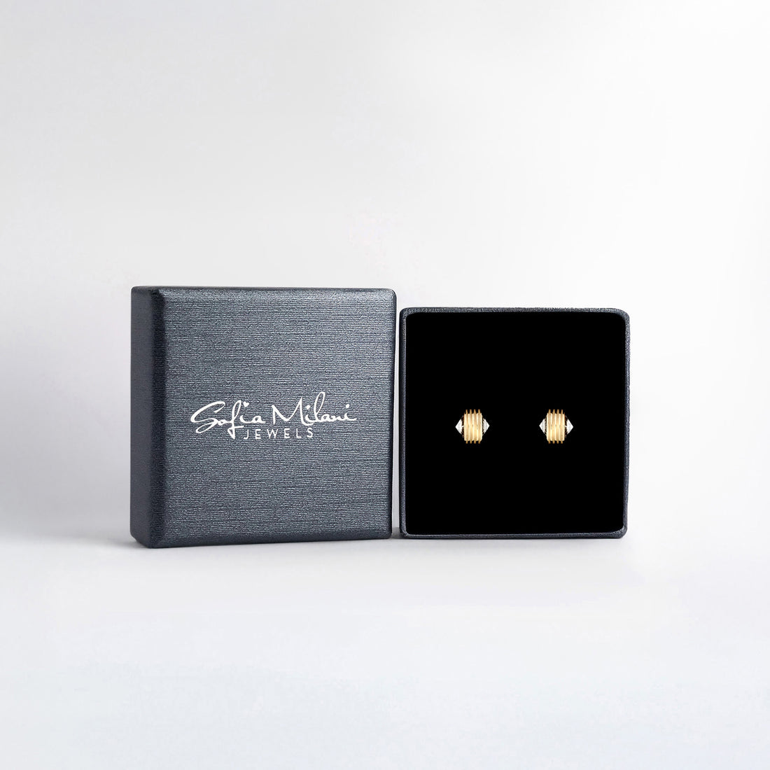 Boxansicht von Zirkonia Ohrstecker in 925 Silber von Sofia Milani - E2101