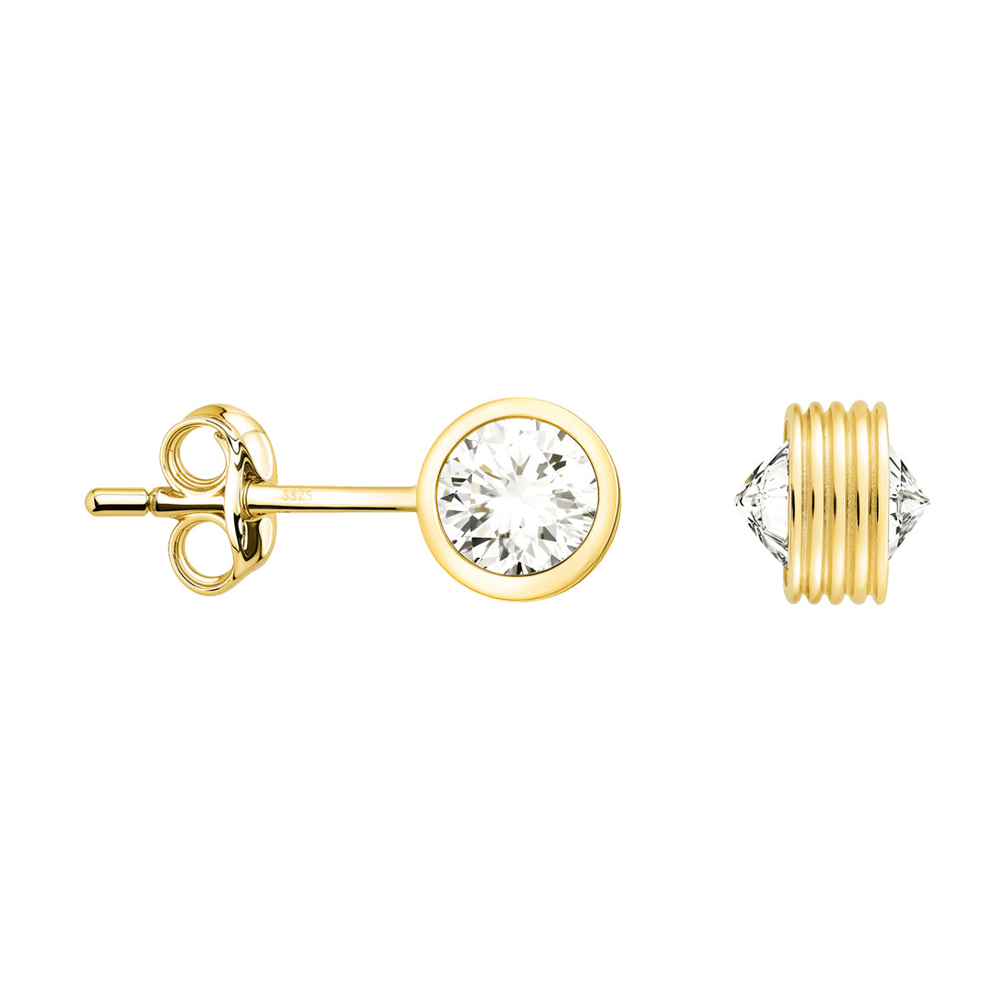 Haupt- und Seitenansicht von Zirkonia Ohrstecker in 925 Silber von Sofia Milani - E2101