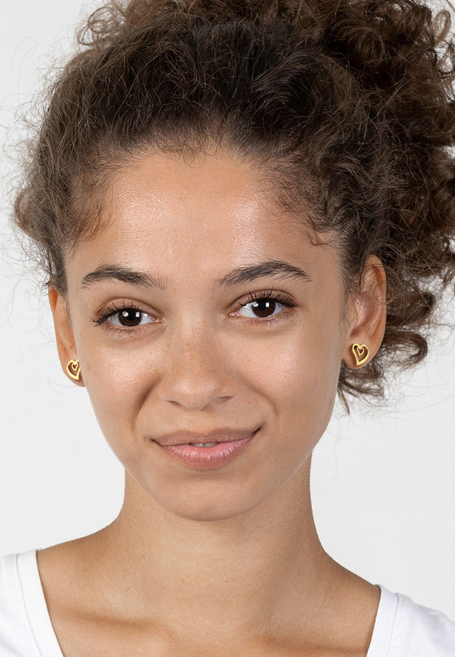 Modelansicht von Doppeltes Herz Ohrstecker in 925 Silber von Sofia Milani - E2111