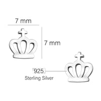 Maßenansicht von Kronen Ohrstecker in 925 Silber von Sofia Milani - E2112