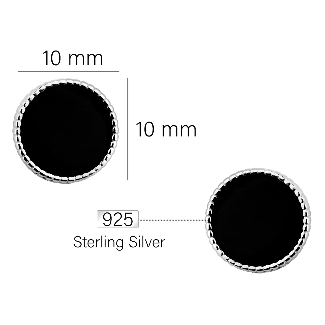 Maßenansicht von Kreis Ohrstecker in 925 Silber von Sofia Milani - E2114