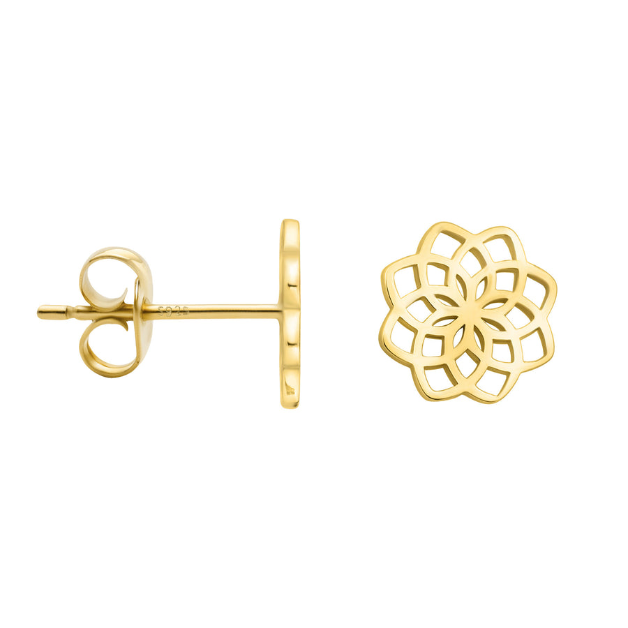 Haupt- und Seitenansicht von Blumen Ohrstecker in 925 Silber von Sofia Milani - E2117