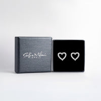 Boxansicht von Herz Ohrstecker in 925 Silber von Sofia Milani - E2118