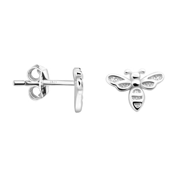 Haupt- und Seitenansicht von Bienen Ohrstecker in 925 Silber von Sofia Milani - E2130