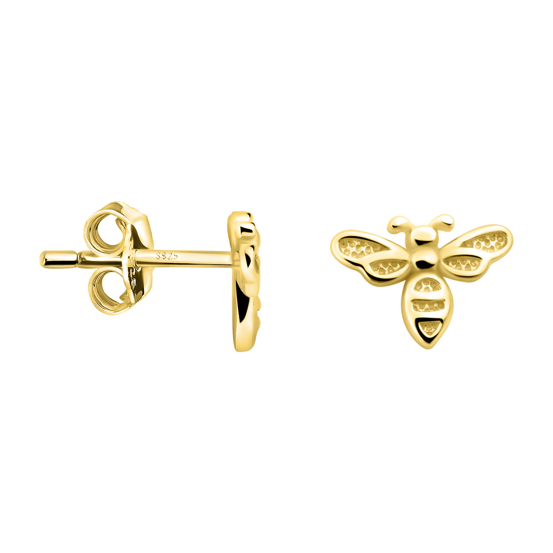 Haupt- und Seitenansicht von Bienen Ohrstecker in 925 Silber von Sofia Milani - E2131