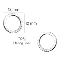 Maßenansicht von Kreis Ohrstecker in 925 Silber von Sofia Milani - E2132