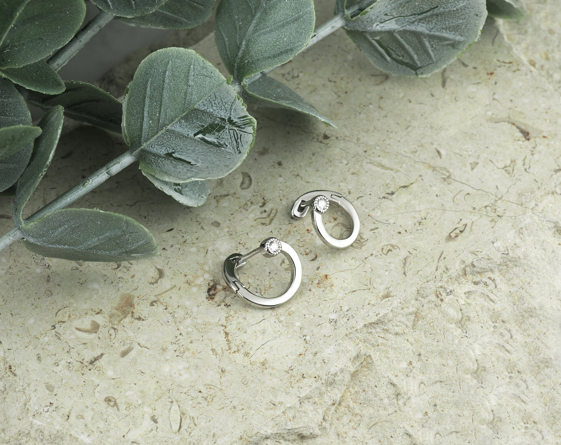 CloseUp Ansicht von Kreis Ohrstecker in 925 Silber von Sofia Milani - E2136