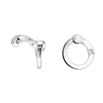 Haupt- und Seitenansicht von Kreis Ohrstecker in 925 Silber von Sofia Milani - E2136