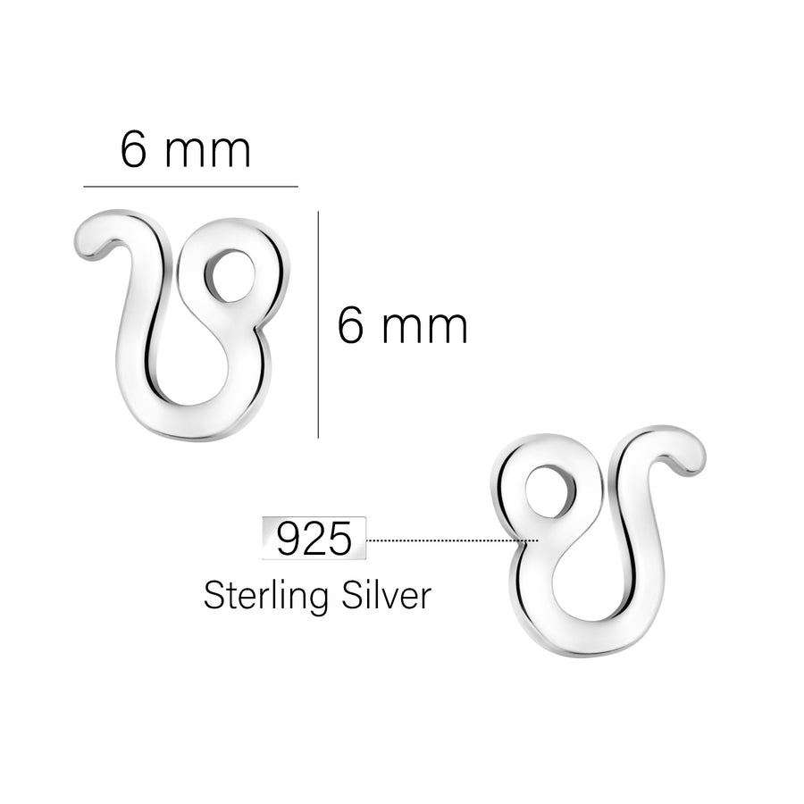 Maßenansicht von Löwe Sternzeichen Ohrstecker in 925 Silber von Sofia Milani - E2146