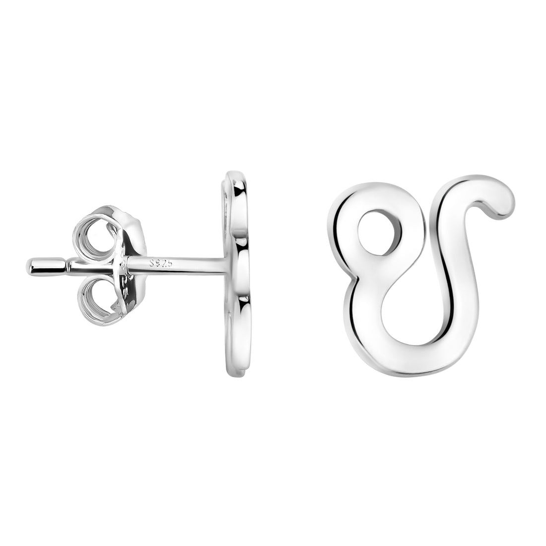Haupt- und Seitenansicht von Löwe Sternzeichen Ohrstecker in 925 Silber von Sofia Milani - E2146