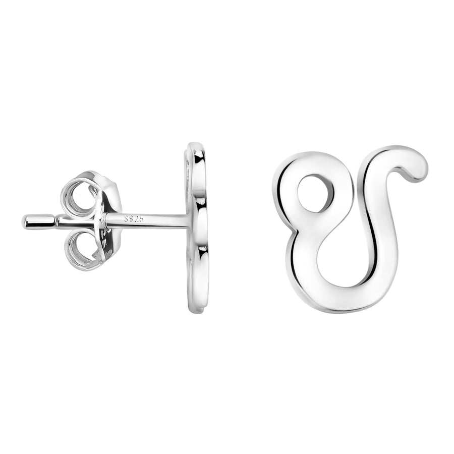 Haupt- und Seitenansicht von Löwe Sternzeichen Ohrstecker in 925 Silber von Sofia Milani - E2146