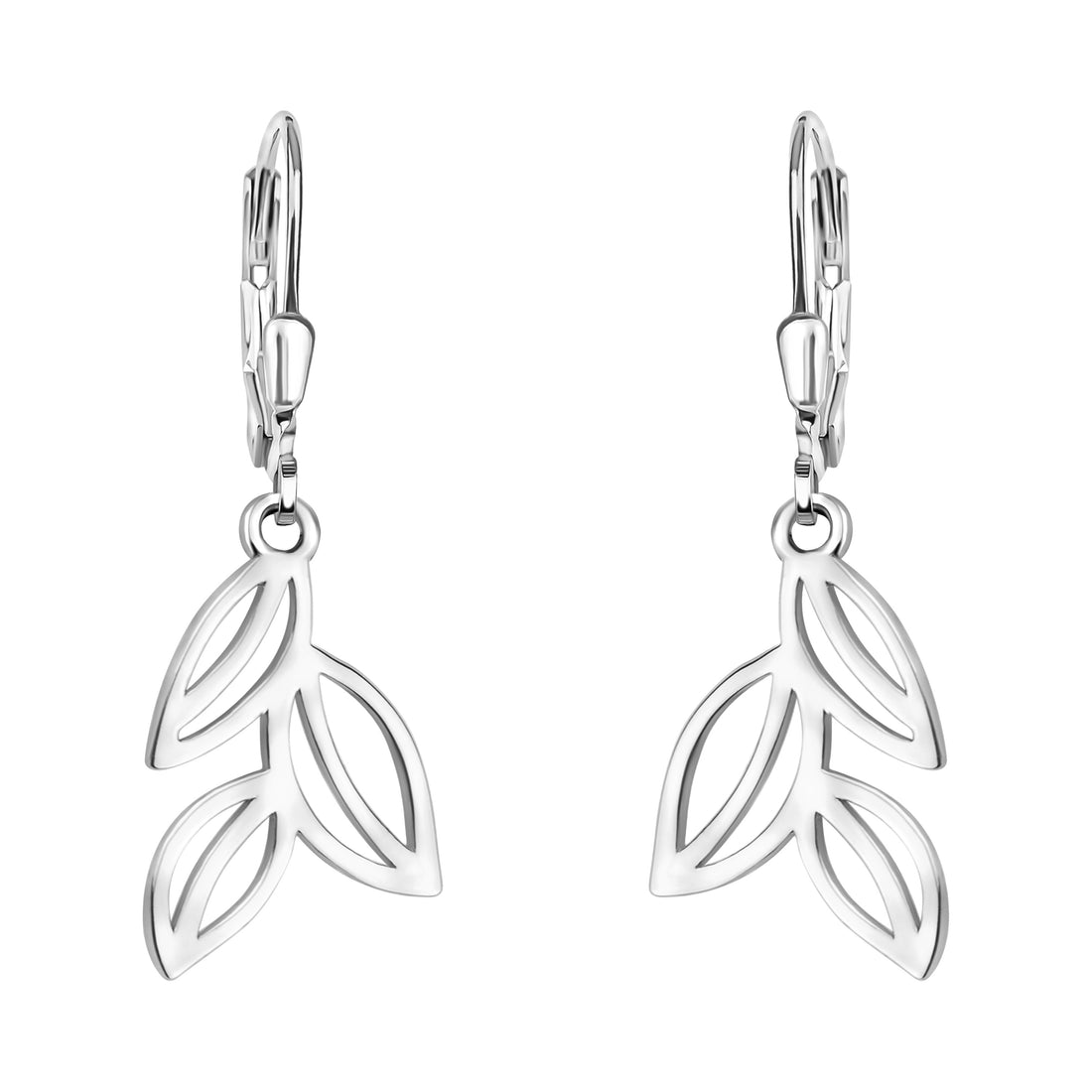 Haupt- und Seitenansicht von Blatt Ohrhänger in 925 Silber von Sofia Milani - E2160