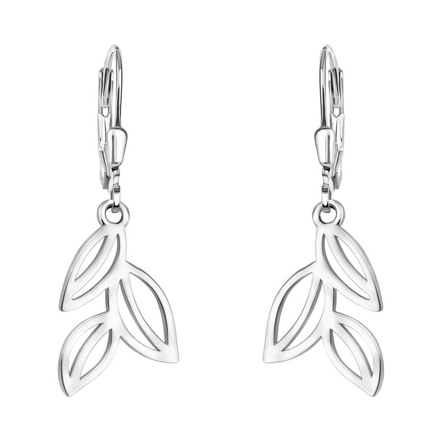 Haupt- und Seitenansicht von Blatt Ohrhänger in 925 Silber von Sofia Milani - E2160