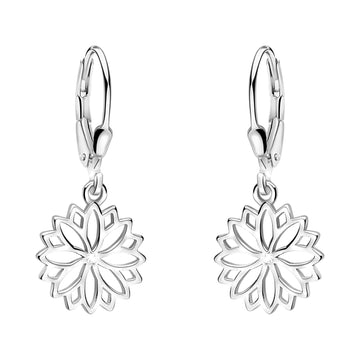Haupt- und Seitenansicht von Blumen Ohrhänger in 925 Silber von Sofia Milani - E2166