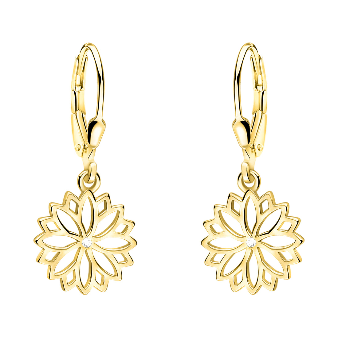 Haupt- und Seitenansicht von Blumen Ohrhänger in 925 Silber von Sofia Milani - E2167