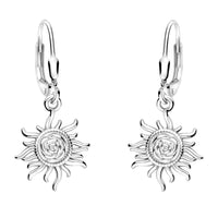 Haupt- und Seitenansicht von Sonnen Ohrhänger in 925 Silber von Sofia Milani - E2174