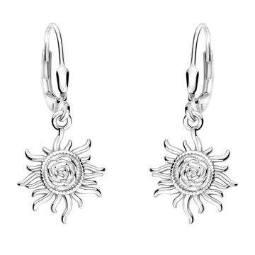 Haupt- und Seitenansicht von Sonnen Ohrhänger in 925 Silber von Sofia Milani - E2174