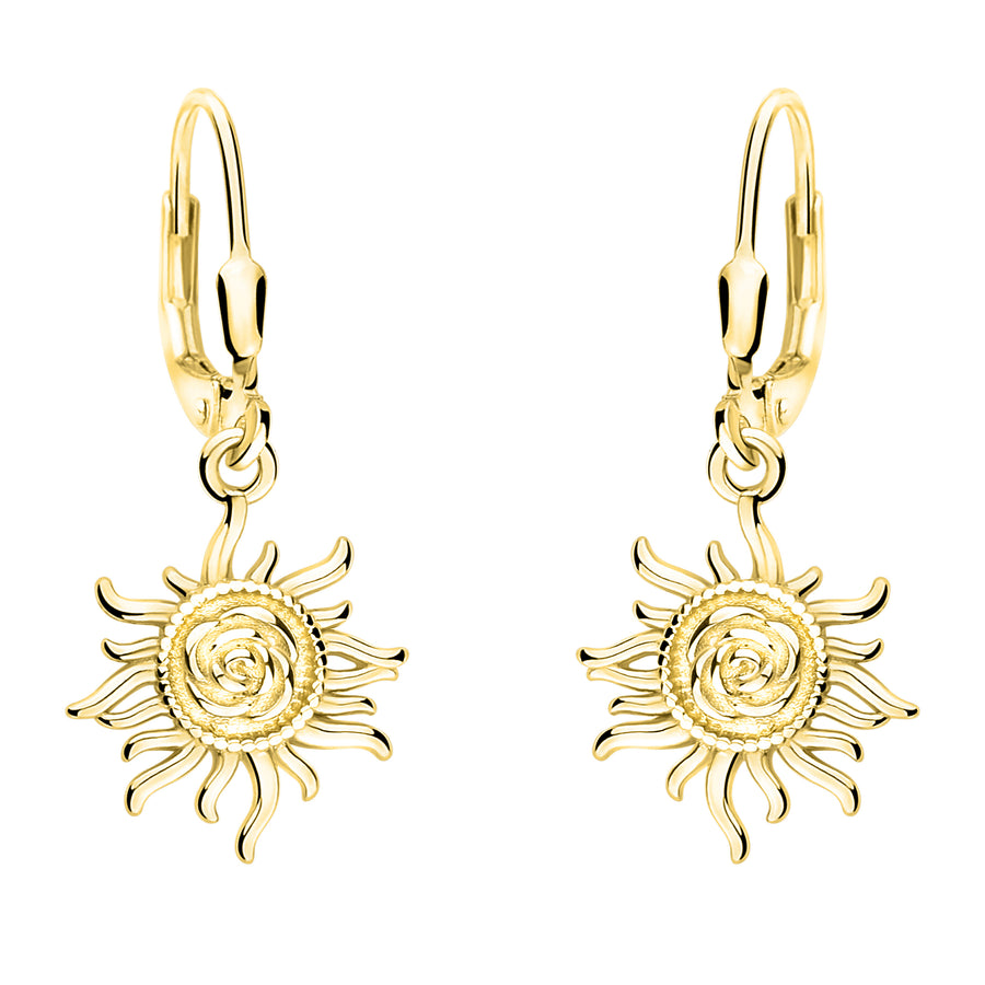 Haupt- und Seitenansicht von Sonnen Ohrhänger in 925 Silber von Sofia Milani - E2175