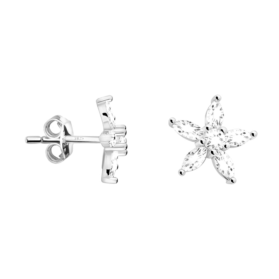 Haupt- und Seitenansicht von Stern Ohrstecker in 925 Silber von Sofia Milani - E2178