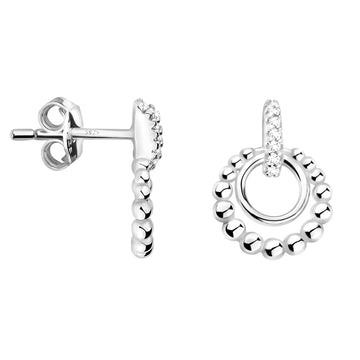 Haupt- und Seitenansicht von Kreis Stab Ohrstecker in 925 Silber von Sofia Milani - E2182