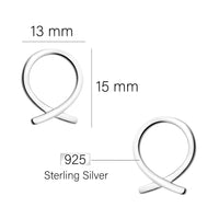 Maßenansicht von Kreis Ohrstecker in 925 Silber von Sofia Milani - E2206