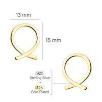 Maßenansicht von Kreis Ohrstecker in 925 Silber von Sofia Milani - E2207