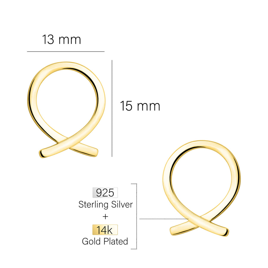Maßenansicht von Kreis Ohrstecker in 925 Silber von Sofia Milani - E2207
