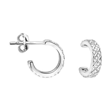 Haupt- und Seitenansicht von Zirkonia Ohrstecker in 925 Silber von Sofia Milani - E2212