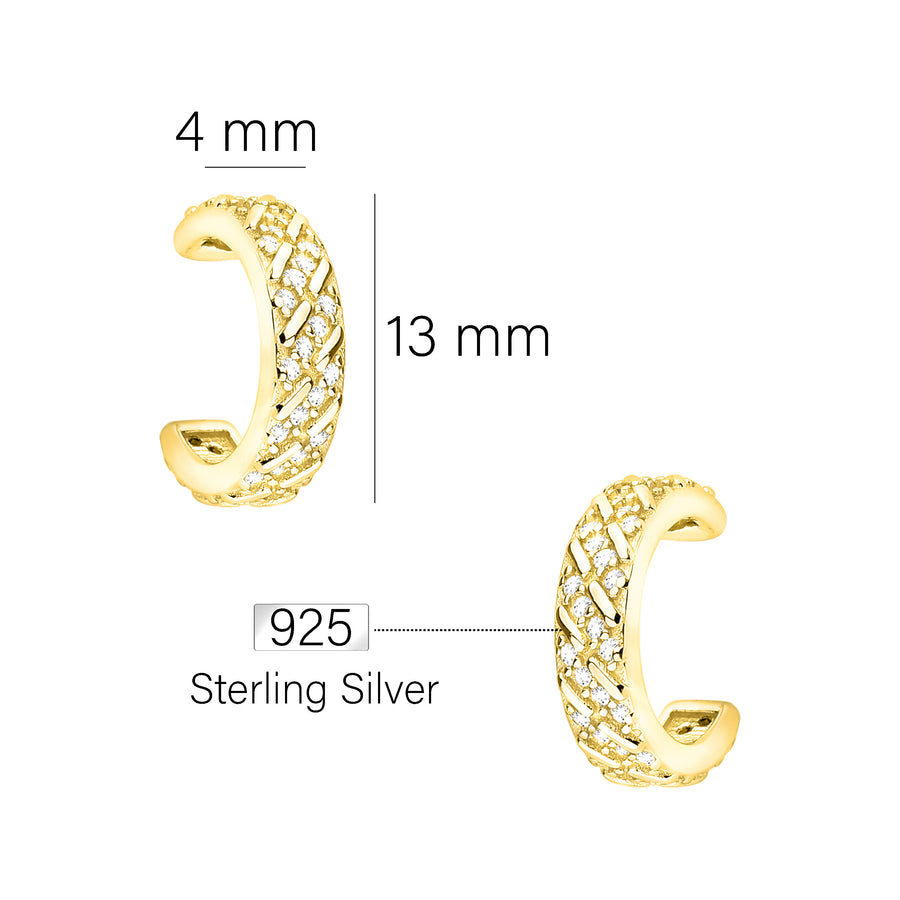 Maßenansicht von Zirkonia Ohrstecker in 925 Silber von Sofia Milani - E2213