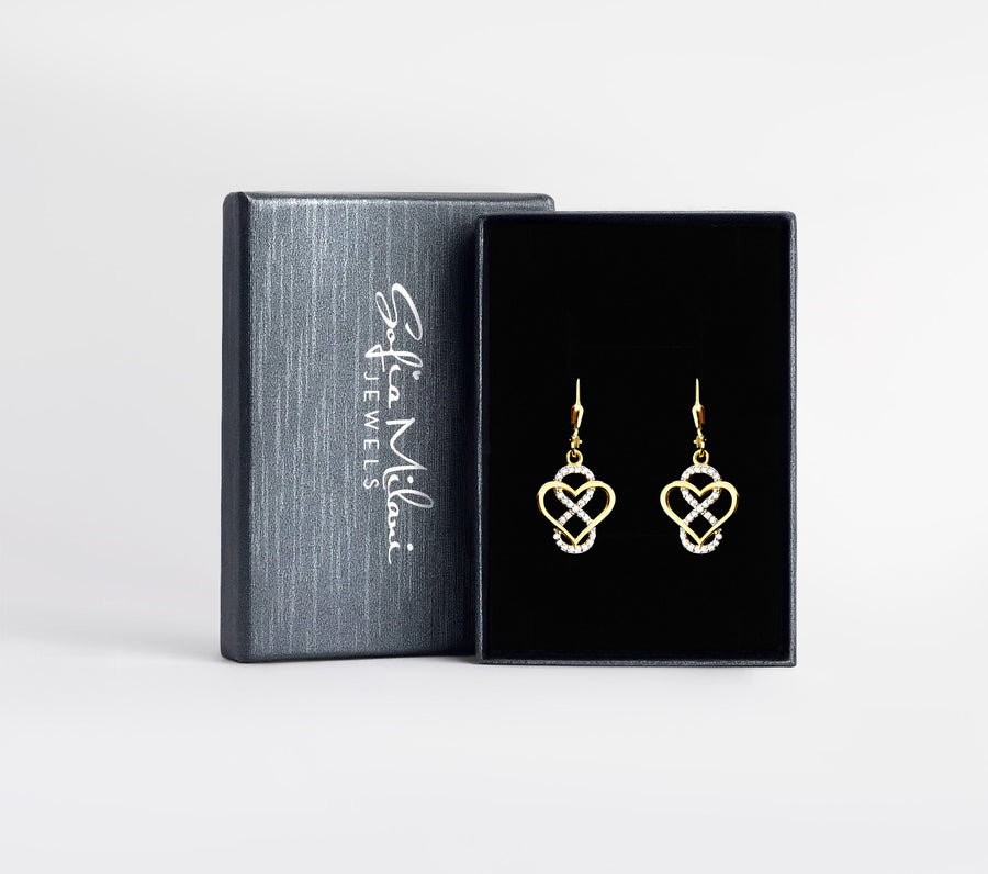 Boxansicht von Herz Unendlich Infinity Ohrhänger in 925 Silber von Sofia Milani - E2217