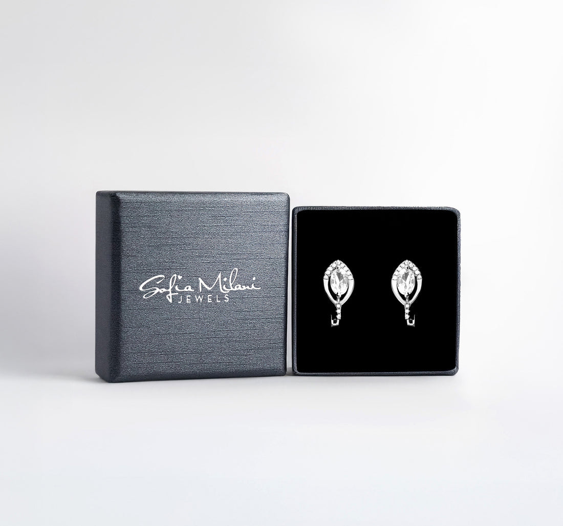Boxansicht von Zirkonia Ohrstecker in 925 Silber von Sofia Milani - E2218