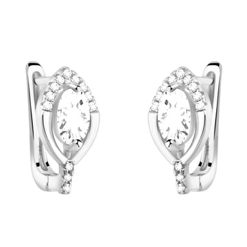 Haupt- und Seitenansicht von Zirkonia Ohrstecker in 925 Silber von Sofia Milani - E2218