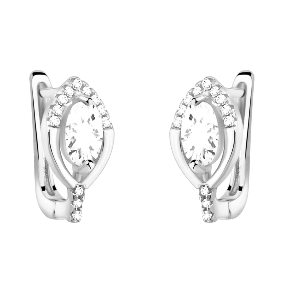 Haupt- und Seitenansicht von Zirkonia Ohrstecker in 925 Silber von Sofia Milani - E2218