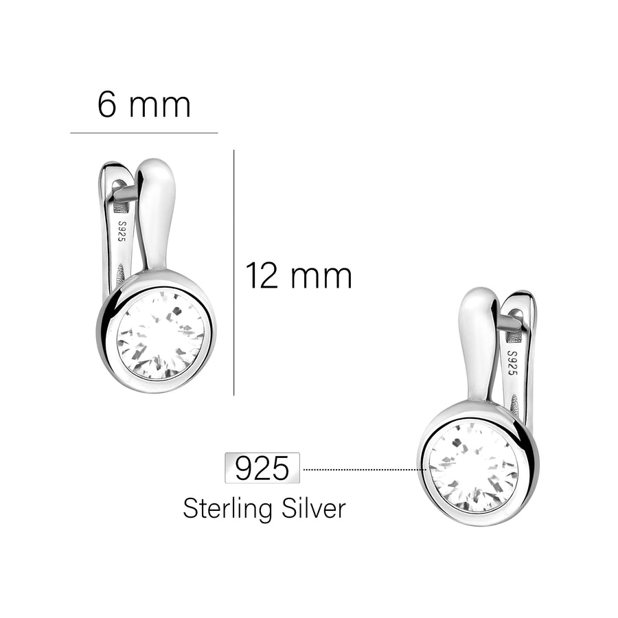 Maßenansicht von Zirkonia Ohrhänger in 925 Silber von Sofia Milani - E2222