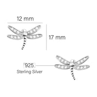 Maßenansicht von Libellen Ohrstecker in 925 Silber von Sofia Milani - E2228