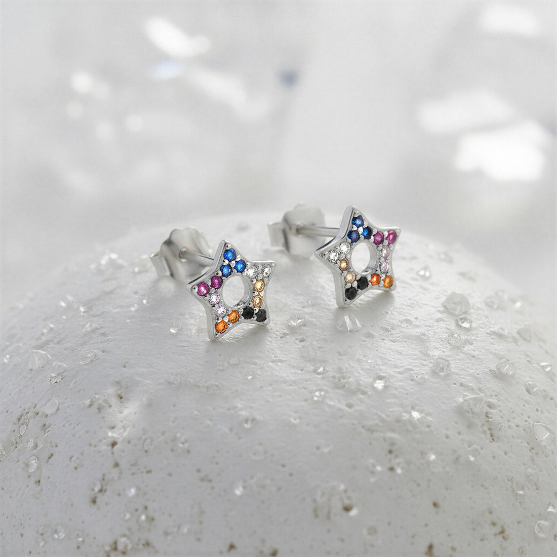 CloseUp von Stern Ohrstecker in 925 Silber von Sofia Milani - E2237