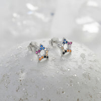 CloseUp von Stern Ohrstecker in 925 Silber von Sofia Milani - E2237