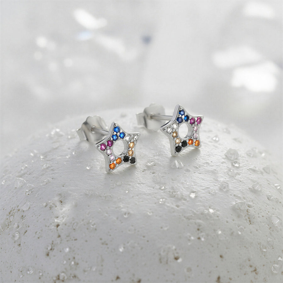 CloseUp von Stern Ohrstecker in 925 Silber von Sofia Milani - E2237