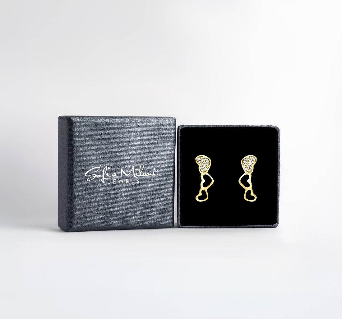 Boxansicht von Herz Ohrstecker in 925 Silber von Sofia Milani - E2249