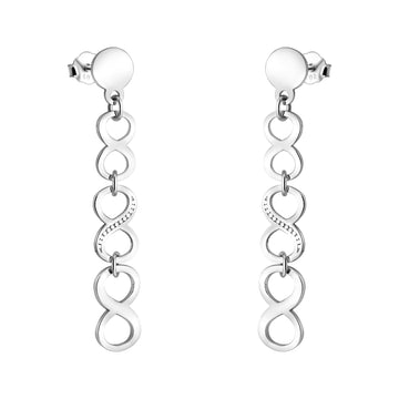 Haupt- und Seitenansicht von Kreis Unendlich Infinity Ohrhänger in 925 Silber von Sofia Milani - E2250